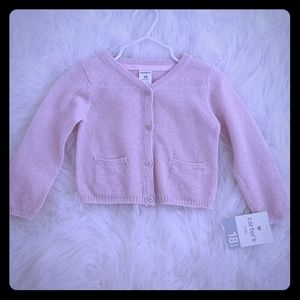 Carter's Silver and Pink Button Cardigan